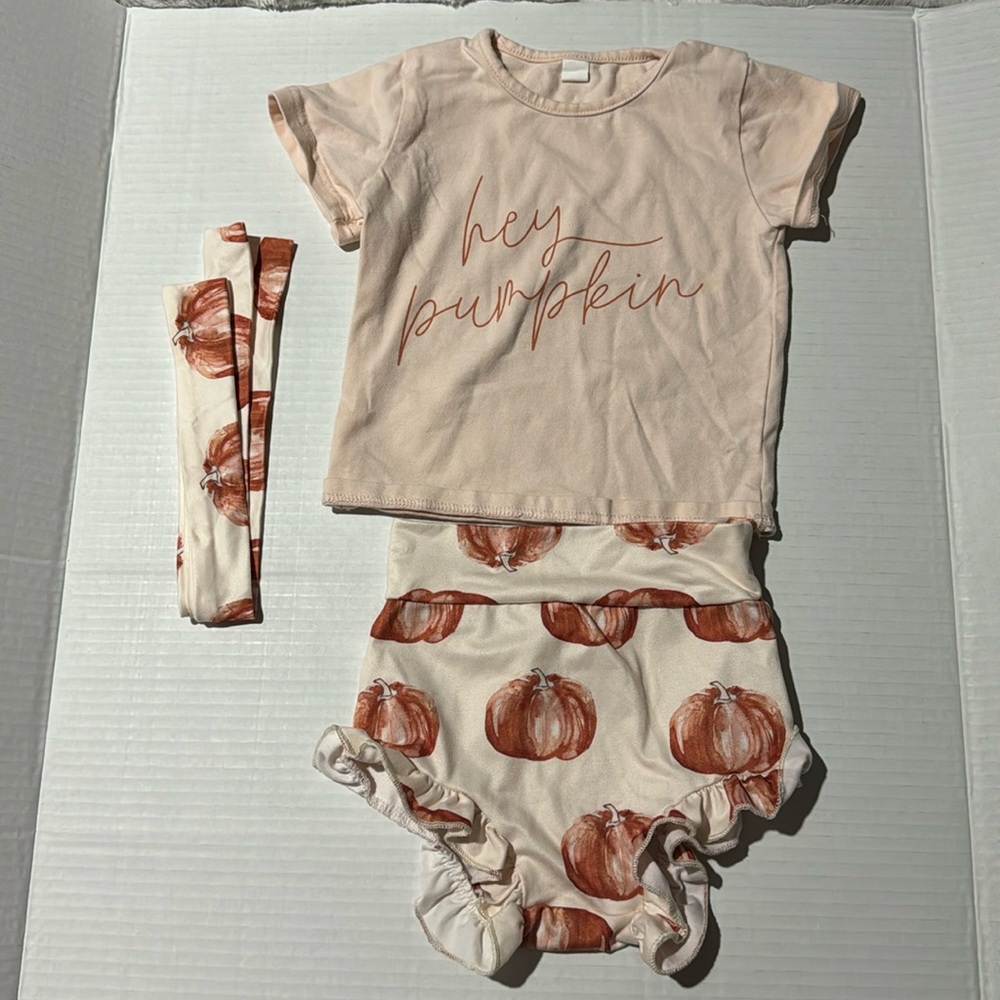 Fall outfit for a toddler girl hey pumpkin